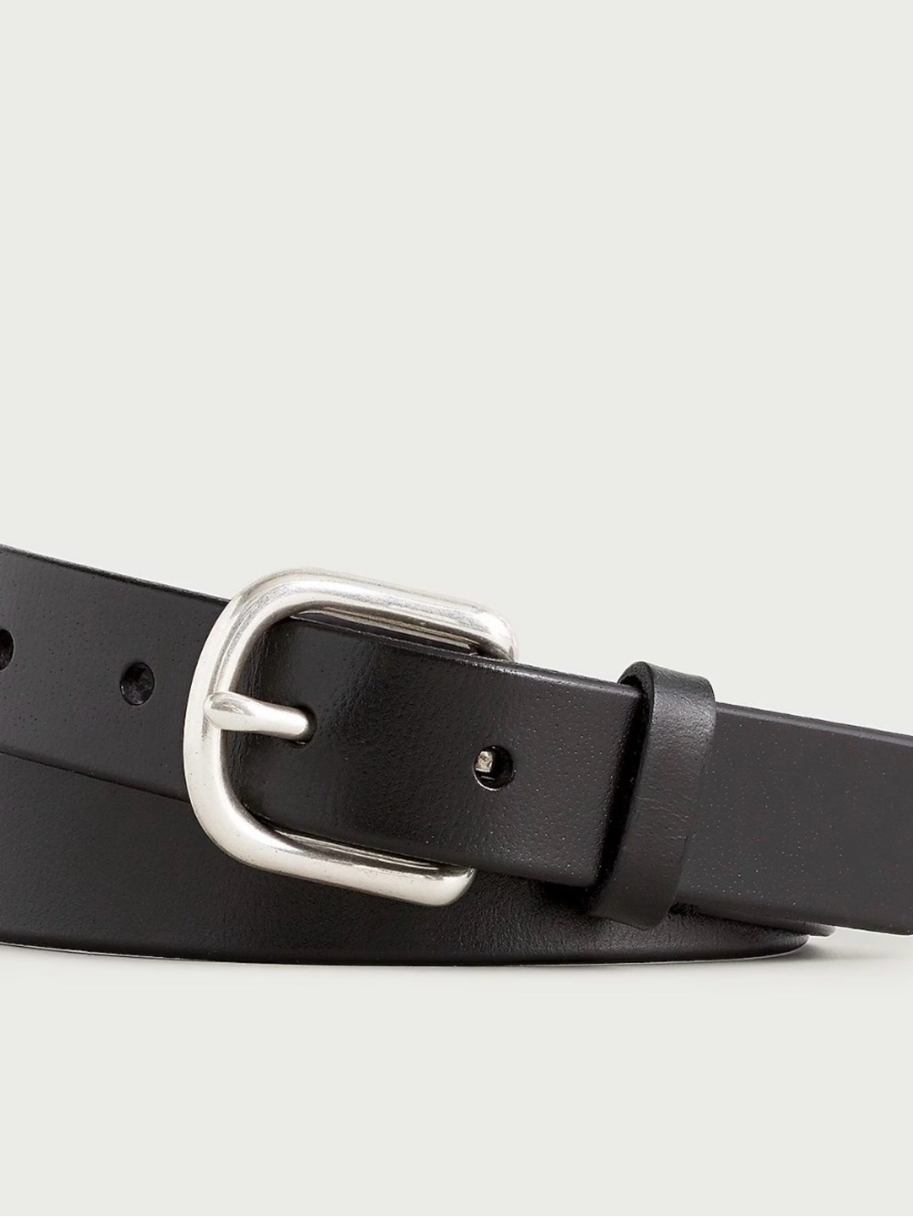 Kids Black Faux Leather Belt with Silver Buckle